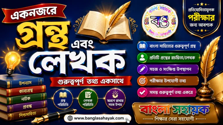Book and Author| GK| বই এবং লেখক| গ্রন্থ ও লেখক| BanglaSahayak.com