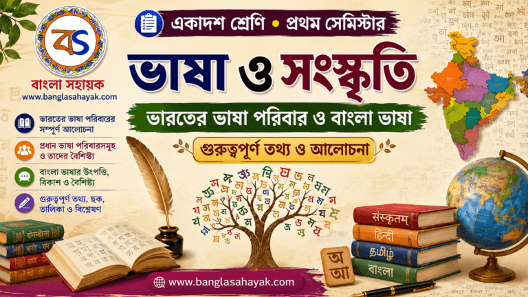 ভারতের ভাষা পরিবার ও বাংলা ভাষা | Bharater Bhasha Parivar O Bangla | একাদশ শ্রেণি | প্রথম সেমিস্টার |XI Semester-I